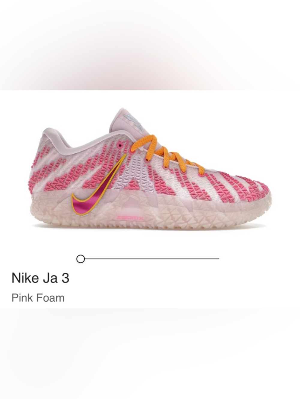 Nike Ja 3 pink foam shoes